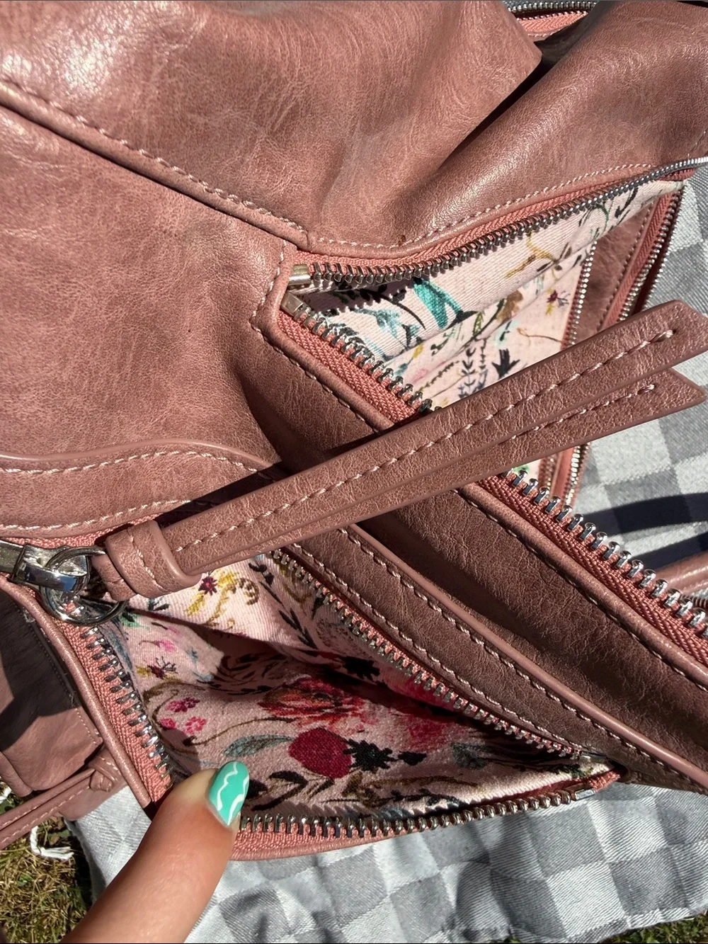 House of Flynn Pink Leather Tote with Logo Plaque